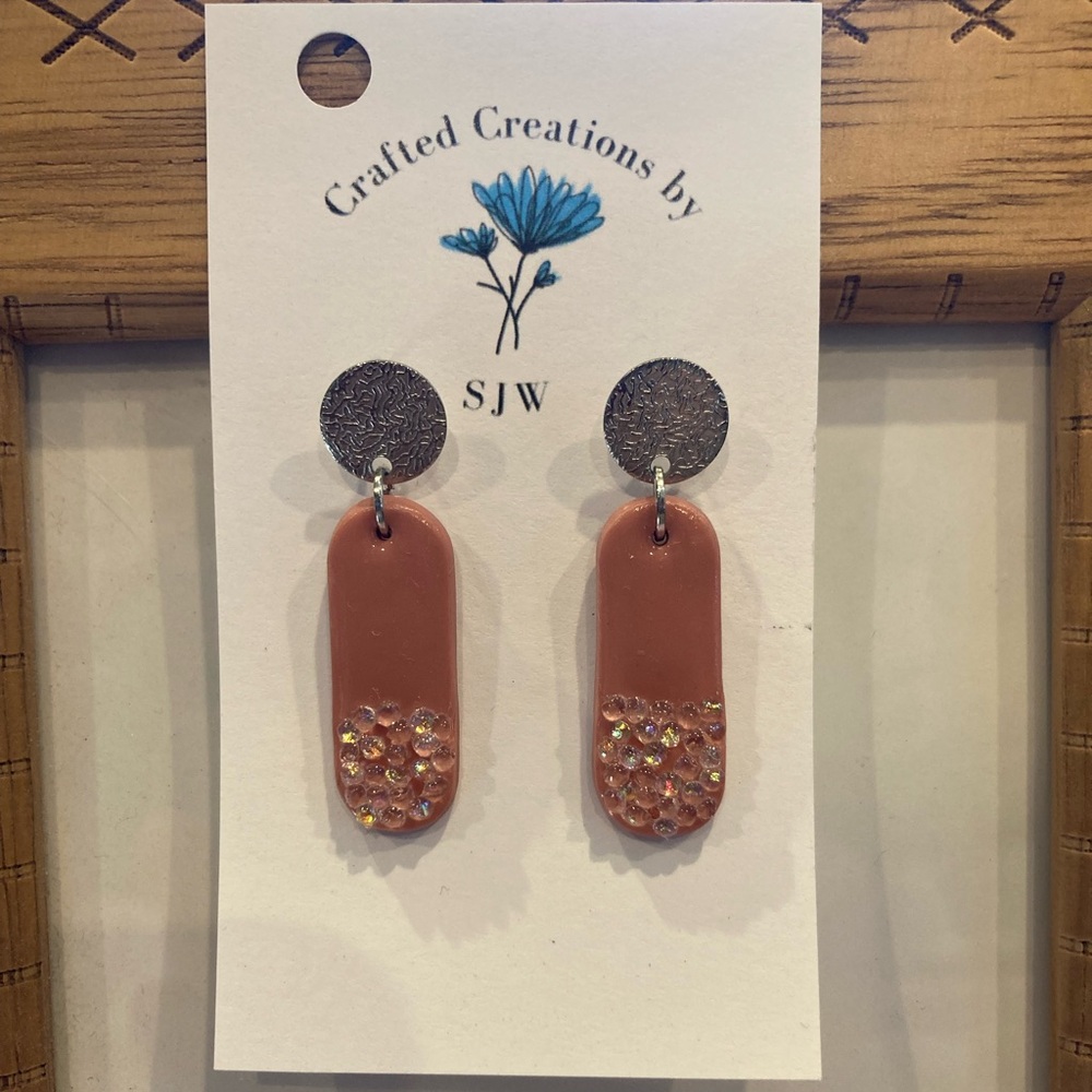 Brown and Silver Dangle Earrings